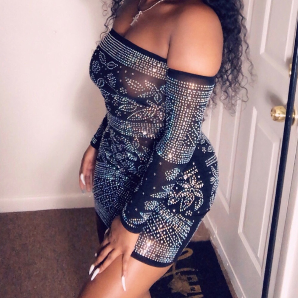 Bejeweled rhinestone dress